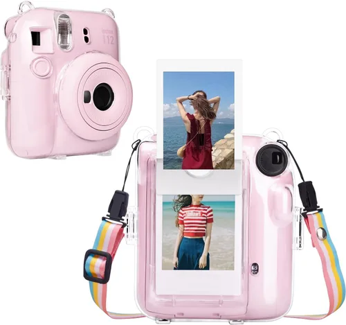 Miniatura 8 de MUZIRI KINOKOO Funda transparente compatible con cámara Instax Mini 12, funda rígida de PVC transparente para Fuji Instax Mini 12 con bolsillo