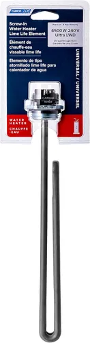 Miniatura 8 de Camco 02923 4500W 240V Elemento calefactor de agua plegable con tornillos, con doblez anticalcáreo - Ultra baja densidad de vatios, Hierro, 4500W