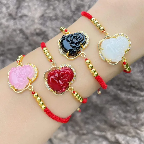 Miniatura 4 de Pulsera de amuleto de cuerda roja ajustable hecha a mano para hombres, mujeres y niños