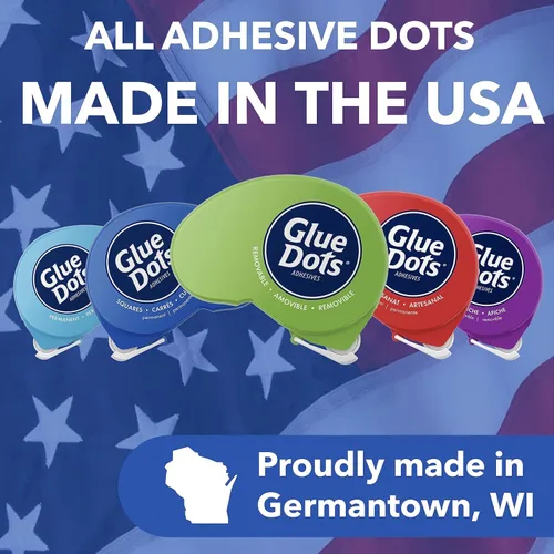 Miniatura 6 de Glue Dots, Dispensador de puntos extraíbles Dot N' Go, doble cara, 3/8 pulgadas, 0.38 pulgadas, 1200 puntos, cinta adhesiva para manualidades
