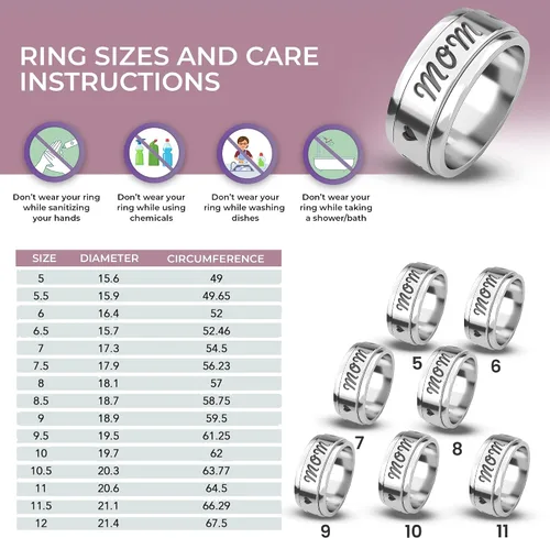 Miniatura 5 de Shop LC - Anillo giratorio de plata de ley 925, bohemio, hecho a mano, joyería única para hombres y mujeres, anillo para aliviar la ansiedad