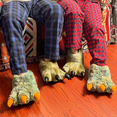 Miniatura 6 de ULTRAIDEAS Pantuflas de pata de animal para mujeres y hombres, divertidas pantuflas de garra para adultos y niños, zapatos unisex lindos para casa