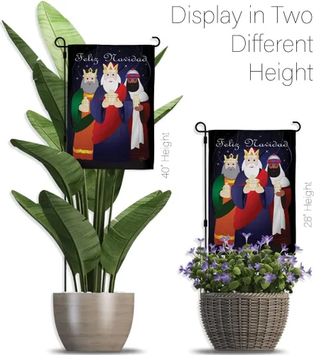 Miniatura 5 de Bandera de jardín de Feliz Navidad, decoración de pared para tres reyes, tapiz religioso para la temporada de la santa familia, letrero de puerta