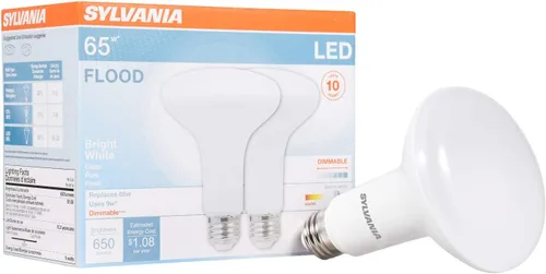 Miniatura 8 de Sylvania - Bombilla LED Flood BR30, equivalente a 65 W, eficiente 9 W, base media, regulable, 2700 K, blanco suave, 1 paquete (40460)