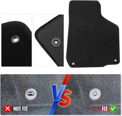 Miniatura 3 de IKON MOTORSPORTS - Alfombrillas compatibles con Volkswagen GLI MK4 1999-2005, de nailon, color negro, alfombra delantera y trasera, 2000 2001 2002