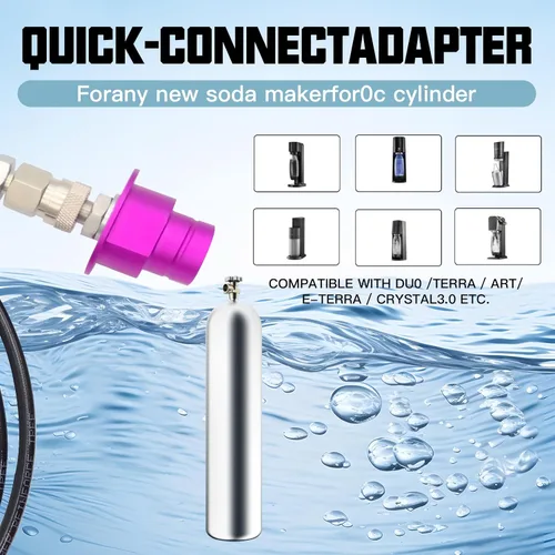 Miniatura 2 de Adaptador de CO2 para máquina de soda con manguera de 60 pulgadas, conector de tanques de CO2 para fabricante de soda lleno directamente de tanque