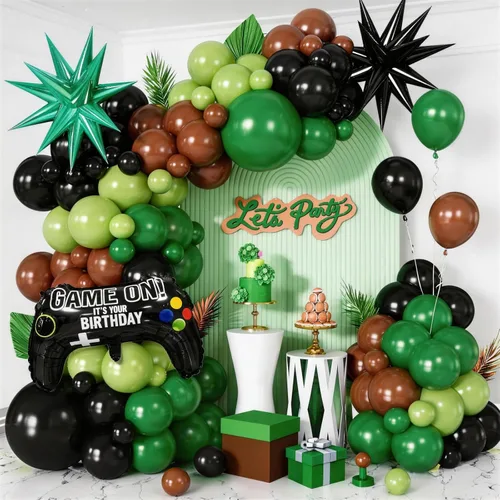 Miniatura 12 de Kit de guirnalda de arco de globos de color azul, blanco y plateado con globos de bola de discoteca, globos de papel de aluminio de estrella