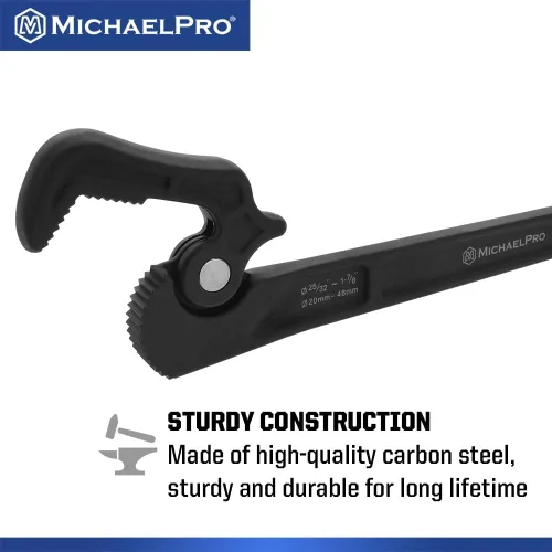Miniatura 5 de MichaelPro Llave de tubo autoajustable, llave de 14 pulgadas multifunción ajustable, diámetro de sujeción de hasta 1-7/8 pulgadas (48mm), llave