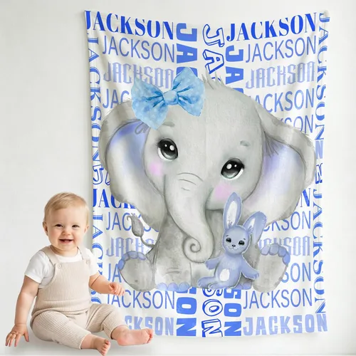Miniatura 14 de Pindola Manta con nombre personalizado para bebés, adultos, niñas, niños, mujeres y hombres, diseño de manta con monograma personalizada, regalos