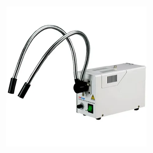AmScope Luz estéreo del microscopio de la fibra óptica del doble cuello de cisne HL250-AY, fuente de luz halógena 150W, 110V-120V