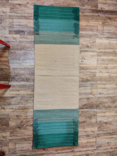 Miniatura 4 de Jaipur art & Rugs Estera de yoga de algodón - Alfombra tejida a mano ecológica - Antideslizante y gruesa (61x183x5mm) para fitness diario en casa
