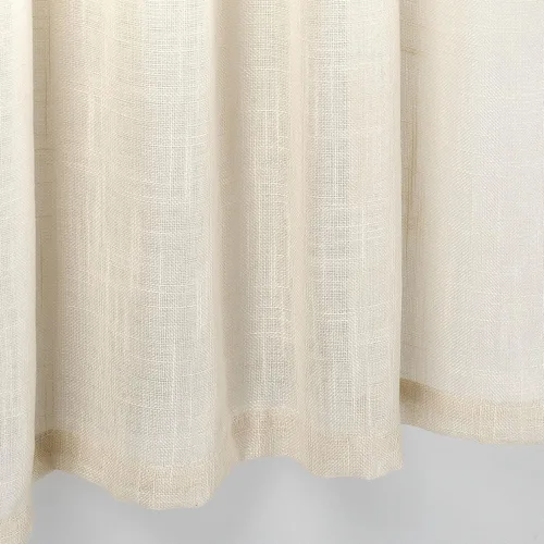 Miniatura 3 de Diamond Home Linens 2 paneles cortos con bolsillo para barra, filtrado de luz, de lino, texturizado, para ventanas pequeñas, 27 pulgadas de ancho x
