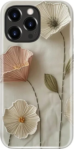 Miniatura 55 de Funda para iPhone 12 Mini, compatible con carga inalámbrica, protección de doble capa con elegante diseño de flores silvestres, silicona suave +
