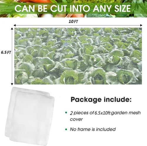 Miniatura 2 de 2 mosquiteras, malla para insectos de 6.5 x 10 pies, barrera de plagas para jardín, red para plantas de jardín, red para plantas de jardín, protege