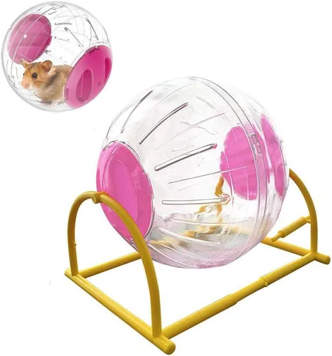 Bola de ejercicio para hámster, rueda silenciosa para hámster, bola transparente para animales pequeños, para rata Dwar, alivia el aburrimiento y