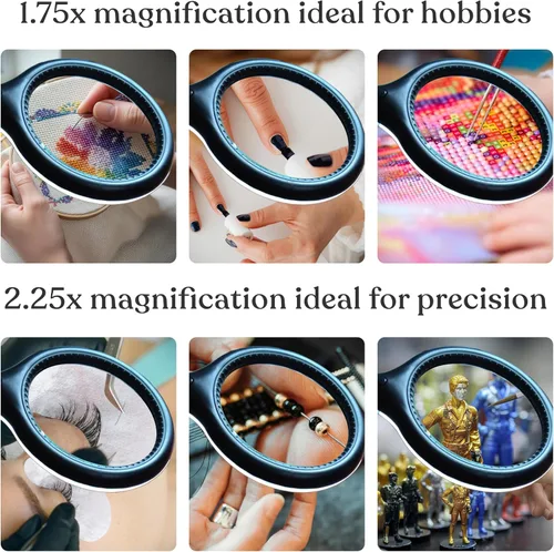 Miniatura 8 de Brightech LightView Pro Flex 2 en 1: Lámpara de escritorio con aumento, Lupa ligera de 2.25x, Lupa ajustable con cuello de cisne y luz para Negro