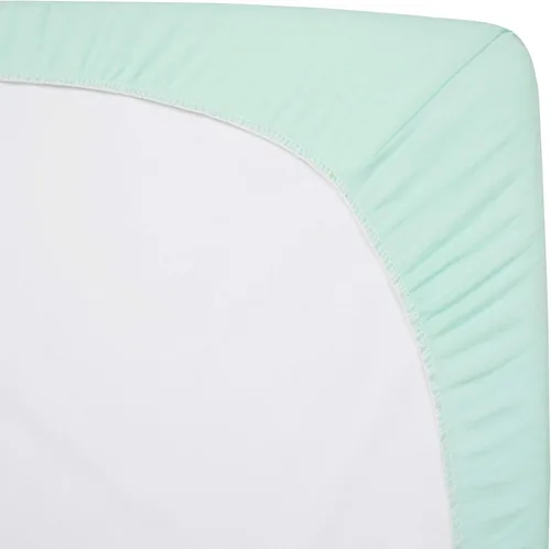 Miniatura 5 de TL Care Sábana bajera ajustable para cuna 100% algodón natural, de 52 x 28 pulgadas, suave, transpirable, hipoalergénica y suave, color aguamarina