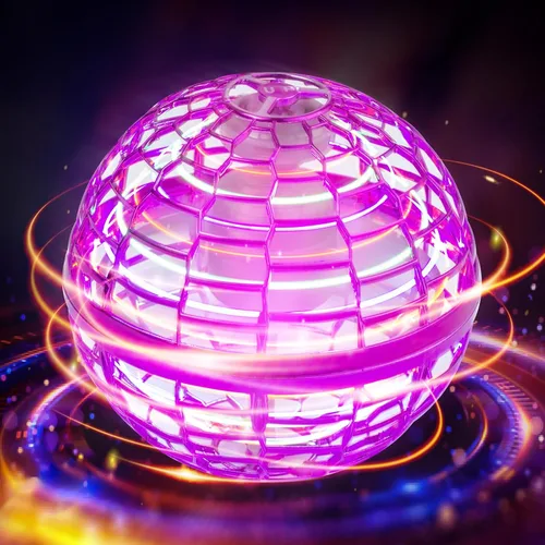 Hoofun - Juguete de bola orbital voladora, bola mágica de 2025 que rebota, globo cósmico giratorio de 360°, mini dron controlado a mano con luces
