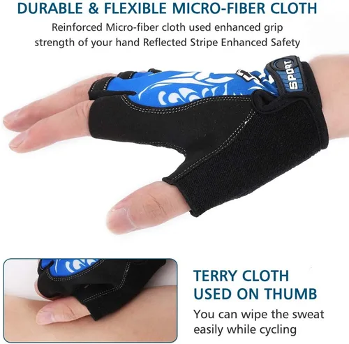 Miniatura 6 de Accmor Guantes de ciclismo para hombres y mujeres, guantes de ciclismo de medio dedo, guantes de bicicleta de carretera MTB, guantes antideslizantes