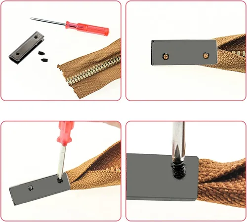 Miniatura 3 de GORGECRAFT Juego de 6 puntas de cinturón de metal negro con punta de extremo de hebilla de tornillo para correa de 1/8 pulgadas, 1 pulgada de largo