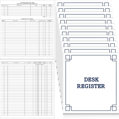 Miniatura 7 de Kosiz Registro de transacciones de chequera de 8.5 x 9.25 pulgadas, registros de transacciones para escritorio bancario personal o de negocios