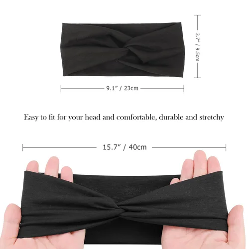Miniatura 44 de DRESHOW Paquete de 8 diademas anudadas para mujer, con tiras cruzadas, antideslizantes, bohemias, trenzadas, accesorios para el cabello