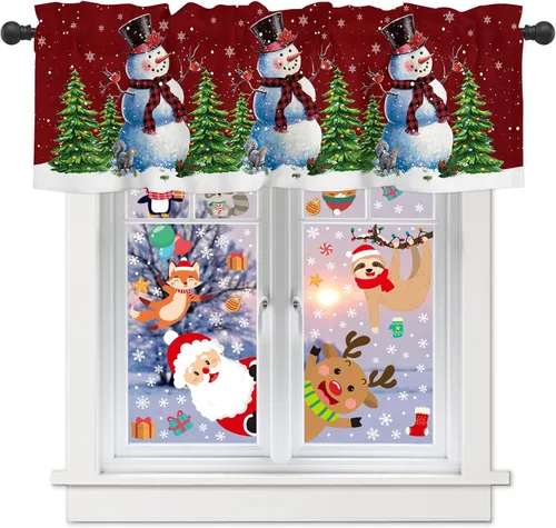 Miniatura 11 de Cortinas de cenefa costera para dormitorio, sala de estar, estrellas de mar náuticas, algas azules, persianas romanas para ventanas, cortinas