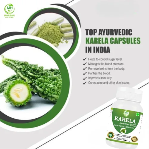 Miniatura 3 de Morsan's Karela (Momordica charantia) Cápsulas, Pack de 2 x 60 x 500 mg. Veg. Cápsulas (2)