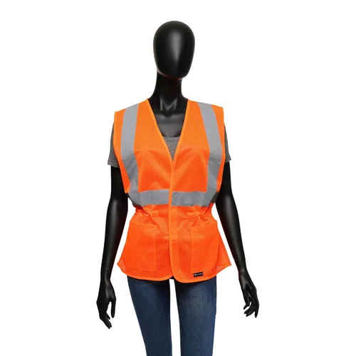 Miniatura 6 de West Chester 47207 Clase 2 Chaleco de malla ajustable para mujer, de alta visibilidad, verde, pequeño/mediano, chaleco de seguridad con 2 bolsillos