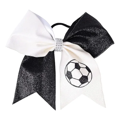 Miniatura 6 de Accesorios deportivos para el cabello - Lazos, soportes para cola de caballo y bandas para el cabello para niñas y equipos de fútbol (FQ1) (A)