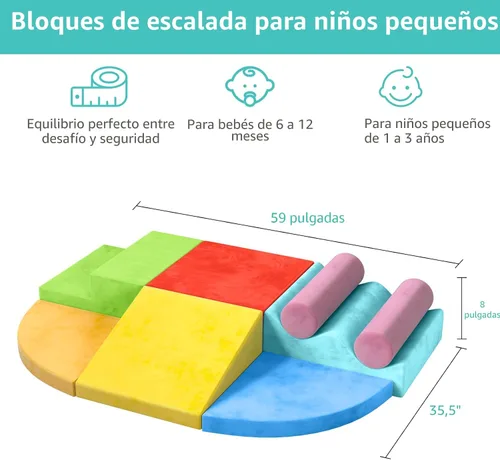 Miniatura 3 de YENING Bloques de escalada de espuma para niños pequeños de 1 a 3 años, juguetes de escalada para bebés de 1 año, juego suave para bebés de 6 a 12