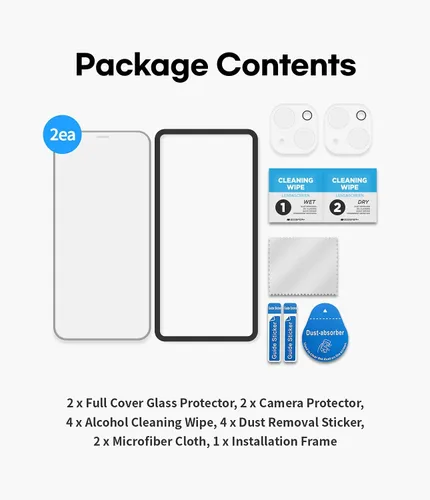 Miniatura 8 de GOOSPERY Protector de pantalla con protector de lente de cámara compatible con iPhone 13 Mini [2+2 unidades] Vidrio templado HD transparente