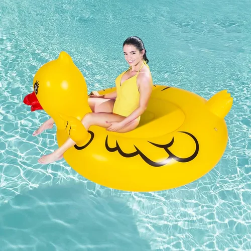 Miniatura 6 de Float Joy Divertidos flotadores inflables para piscina de pato para adultos, flotadores de pato de goma mejorados para piscina, lago, flotadores
