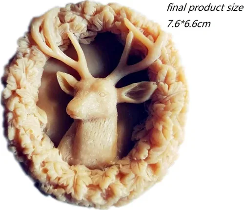 Miniatura 4 de Molde de jabón animal de silicona para ciervos - forma redonda para decoración de velas y pasteles