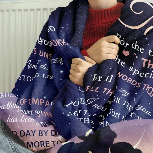 Miniatura 3 de Manta de hija con texto en inglés «To My Mom», regalos significativos para mamá de 60 x 50 pulgadas, mantas de forro polar, regalos de cumpleaños