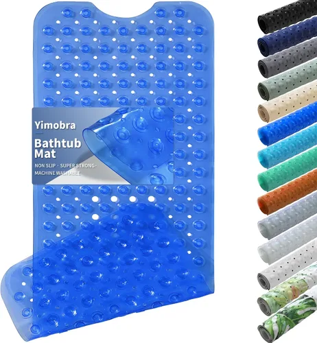 Miniatura 8 de Yimobra - Tapete original para bañera antideslizante extralargo con ventosas grandes y agujeros de drenaje, lavable a máquina