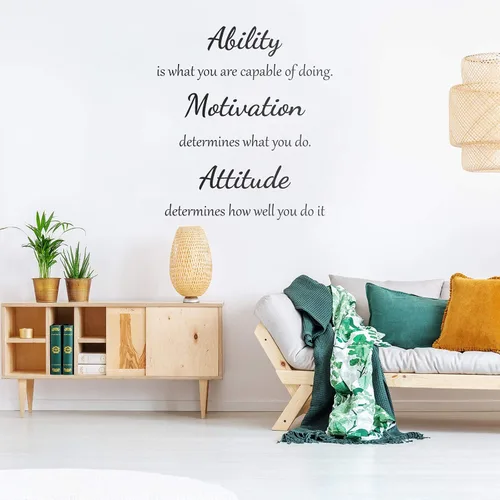 Miniatura 5 de 2 hojas de calcomanías de vinilo con citas para pared, habilidad, motivación, actitud, creer en ti mismo, calcomanías inspiradoras para el hogar