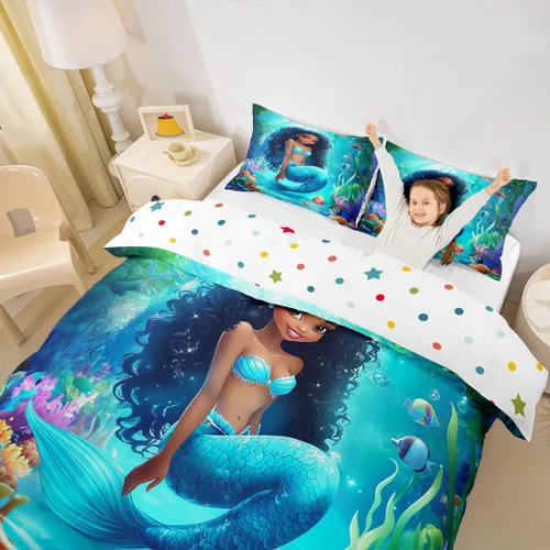 Miniatura 11 de Juego de funda de edredón para niños con diseño de gato negro, tamaño individual, juego de ropa de cama de animales lindos con burbujas de baño