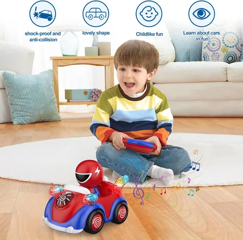 Miniatura 3 de NQD Coche de control remoto para niños pequeños, coches RC con música y luces, material ABS, juguetes de coches de carreras de dibujos animados RC