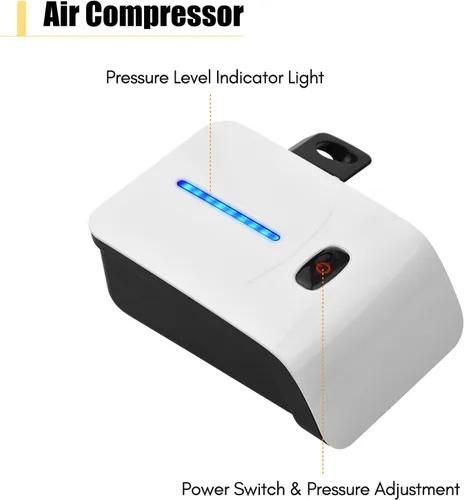 Miniatura 2 de Kit de aerógrafo con compresor, juego de cepillos de aire de mano, presión ajustable de 5 niveles de doble acción con 2 vasos de pintura