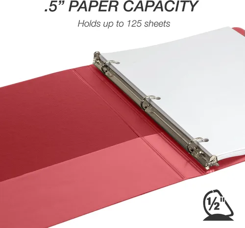 Miniatura 353 de Samsill - Carpeta duradera de 5 pulgadas, fabricada en los Estados Unidos, con anillos en D, transparente y personalizable, color blanco