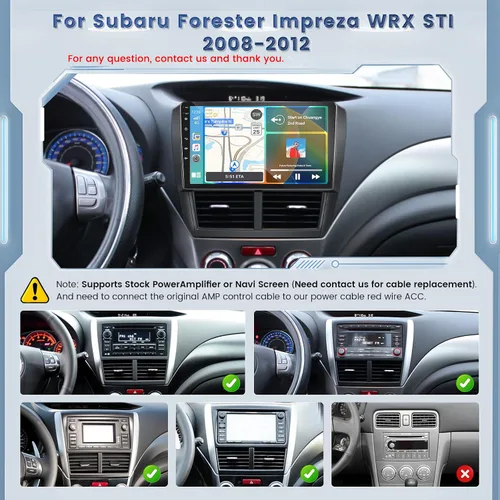 Miniatura 2 de Roinvou [2G+64G] para Subaru Forester Impreza WRX STI 2008 2009 2010 2011 2012 Radio de coche con Carplay inalámbrico/Android Auto, 9 pulgadas