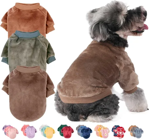 Miniatura 19 de FabriCastle Suéter pequeño para perro, paquete de 3 ropa para perros y gatos, chaquetas suaves y cálidas para perros pequeños, niños y niñas