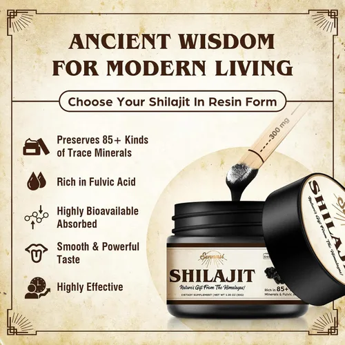 Miniatura 5 de Shilajit Puro del Himalaya Orgánico Resina de Shilajit - 600mg de Potencia Máxima Resina de Shilajit Natural Orgánica con 85+ Minerales Traza
