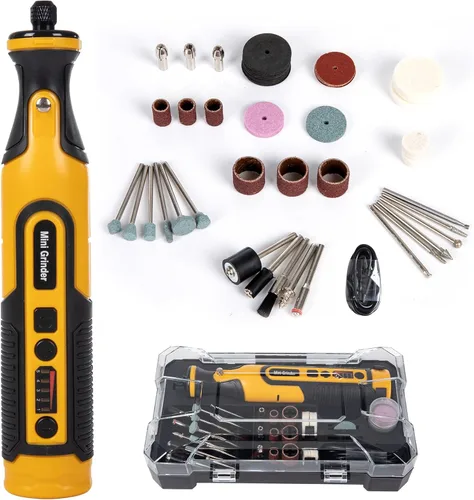 Miniatura 8 de Herramienta Rotatoria Inalámbrica de 3.6V, Mini Herramienta Esmeriladora, Taladro de Resina Kit de Accesorios de 55 Piezas