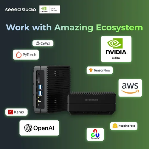 Miniatura 8 de reComputer J4011-Edge Dispositivo AI con módulo NVIDIA Jetson Orin™ NX de 8 GB, 4xUSB 3.2, M.2 Key E y ranura Key M, carcasa de aluminio, sistema