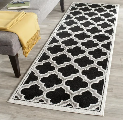 Safavieh Amherst Collection Tapete AMT412A para interiores/exteriores de color marfil y verde claro, Polipropileno