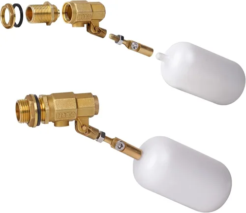 Miniatura 3 de Válvula de flotador de 1/2 pulgada, válvula de latón con válvula de bola de flotador de agua de plástico con brazo ajustable llenado automático