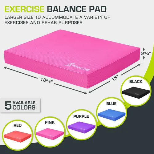 Miniatura 2 de ProsourceFit Almohadilla de equilibrio de ejercicio, alfombrilla de espuma acolchada antideslizante y rodillera para entrenamiento de fitness y Rosa