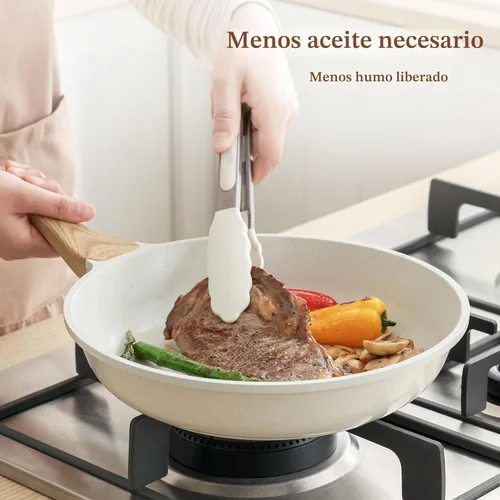 Miniatura 3 de SENSARTE Sartén antiadherente de cerámica con tapa, sartén para saltear de 9.5 pulgadas, sartén para tortilla saludable y sin tóxicos para chefs
